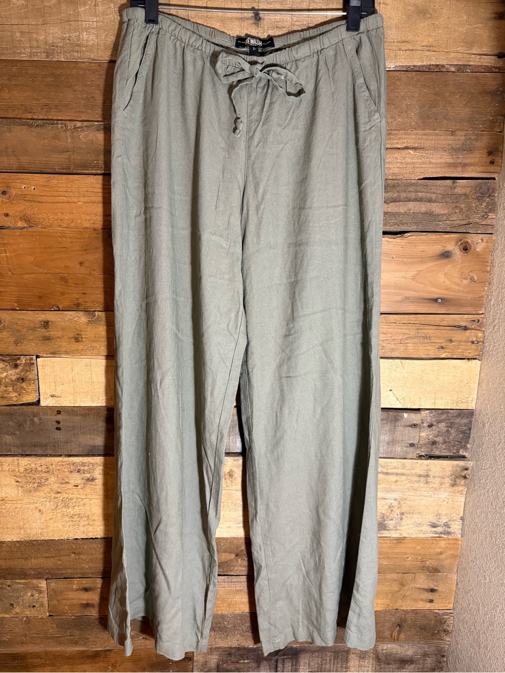 Rewash Wide Leg Pants Green Pull‎ On Size Large